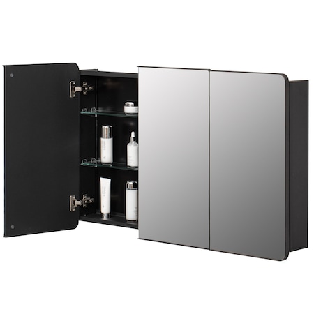 Basicwise Cabinet, Black, 25.5 in H, 40 in W QI004703.BK