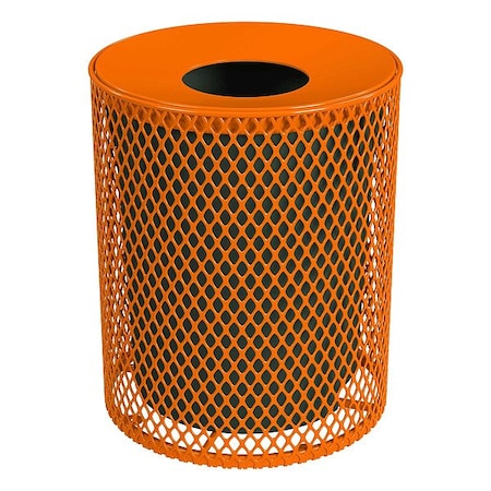 Leisure Craft Trash Can, Orange, 32 gal, Metal 32EXPLNSML-ORANGE
