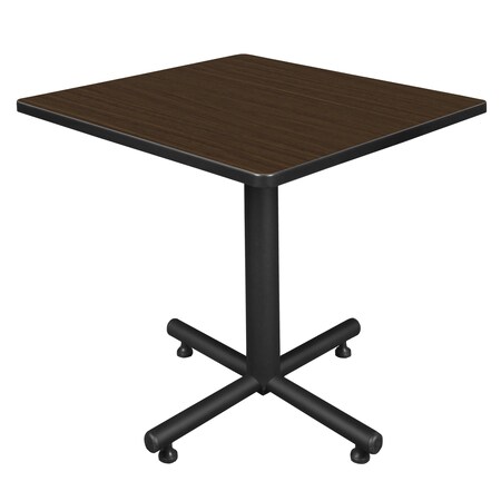 Regency Square Kobe X-Base Breakroom Table, 30 in W, 30 in L, Neo Walnut TKB3030NW