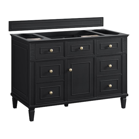 James Martin Vanities Vanity, without top, Black Onyx, 47.88 in W x 23.5 in D, 424-V48-M-BKO