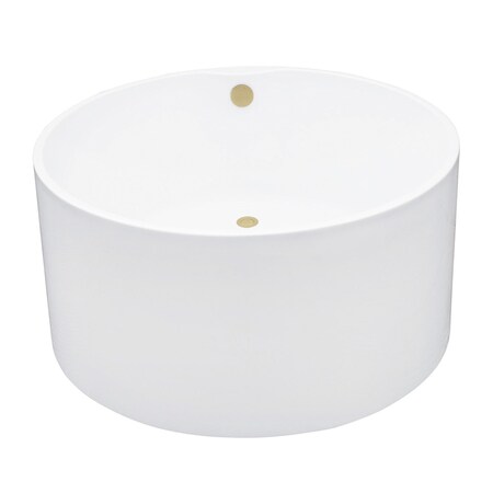 Kingston Brass 45-Inch Acrylic Round Double Ended Freestanding Tub with Overflow/Drain Assembly VTRO454523M2