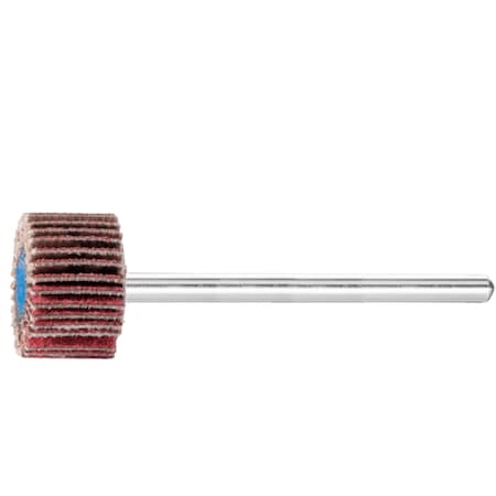 Pferd Mounted Flap Wheel, 3/5 in x 3/8, 120 Grit, 1/8 in Shank, Ceramic CO-COOL, 10PK 45587