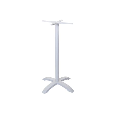 Bfm Seating Bali Bar Height Table Base - Weighted Cast Aluminum - Powder Coated White PHTB2626WHT