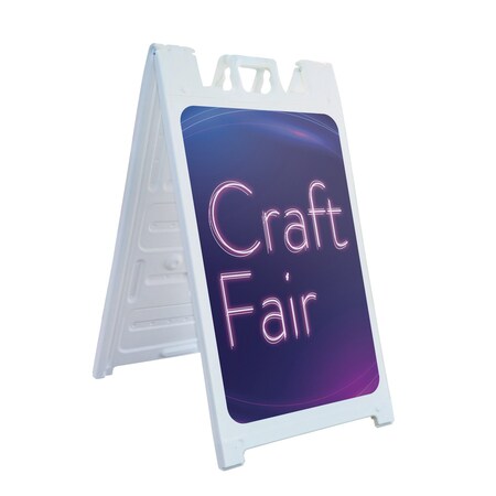 Signmission Craft Fair, A-Frame & 2 Sign Inserts, Heavy-Duty Plastic Frame SBHD-C-2436-30366