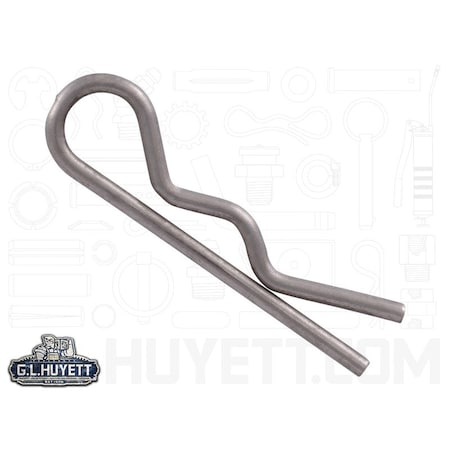 Huyett Bridge Pin, 302/304SS, .028 Wire Dia x .600 L x .094 In Eye Dia x Fits 1/8 to 5/32 Shft BPS-231