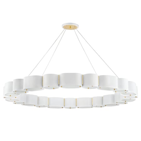 Corbett Lighting Opal 22 Light Chandelier 50 In. Soft White/Vintage Brass 393-50-SWH/VB