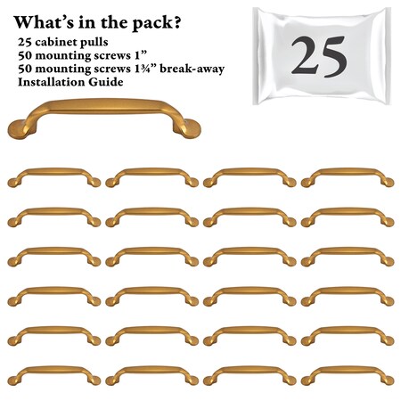 Designperfect 3 3/4'' Center-to-Center Bar Pull, 25PK DPA25S713CBZ