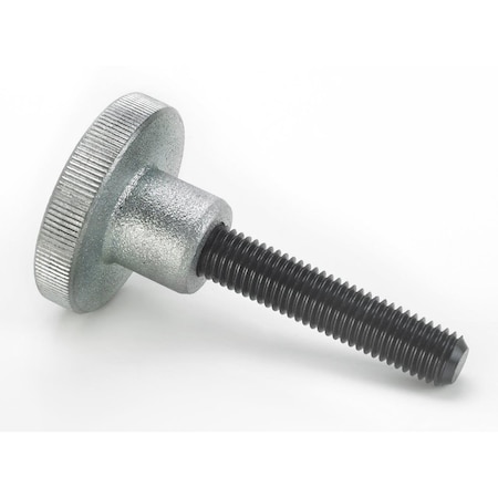 Morton Cast Iron Knurled Hand Knob with 1/2in-13 Threaded Stud, 1-3/4in Stud Length, 2-1/2in Head Dia., St SKS-5017