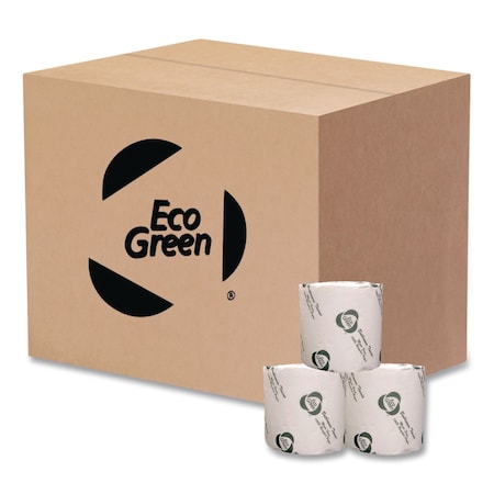 Eco Green Recycled 2-Ply Standard Toilet Paper, Septic Safe, White, 550 Sheets/Roll, 80PK EB8543