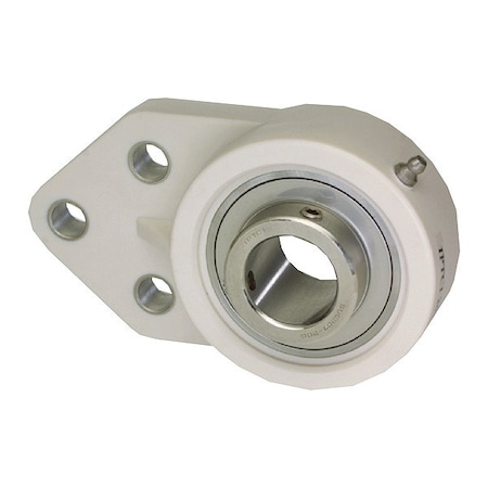 Iptci 3 Holes, Flange Bracket Housing, 3 Bolt Flange Bearing, Radial Ball, 1 in Dia, PBT Plastic, Set Screw SUCTFB205-16