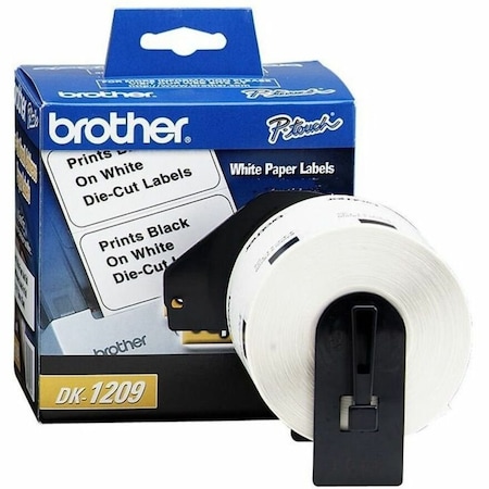 Brother Printer Label, Black/White, Labels/Roll: 800 DK1209