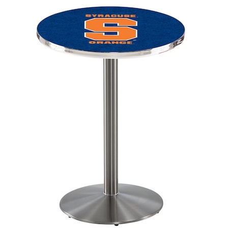 Holland Bar Stool Co 36" Stainless Steel Syracuse Pub Table, 36" dia. Top L214S3636Syrcse