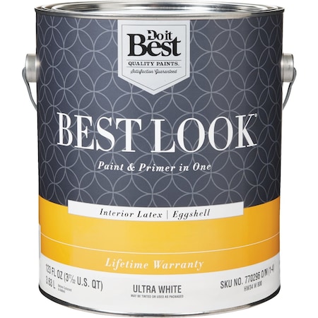 Do It Best Best Look Latex Premium Paint & Primer In One Eggshell Interior Wall Paint Ultra Wht 1 Gal. HW34W0800-16