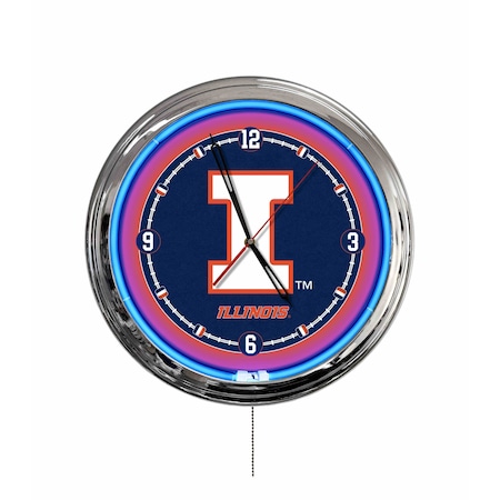 Holland Bar Stool University of Illinois 16 LED Wall Clock ClkL16