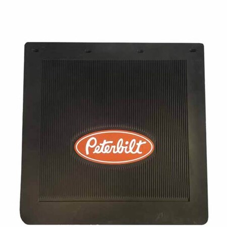 Replacement For Peterbilt 365 Year 2024 24X24In Square Black Rubber Peterbilt Logo Mud Flap