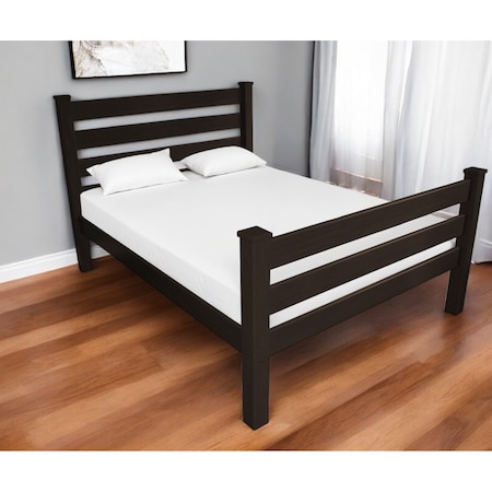 Homeroots Brown Solid Wood Full Bed Frame 546957