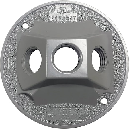 Southwire 3-Hole Round Aluminum Gray Weatherproof Cover WRC350-UPC