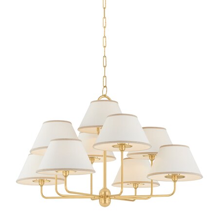 Hudson Valley Lighting Durland 9 Light Chandelier in Aged Brass 7409-AGB