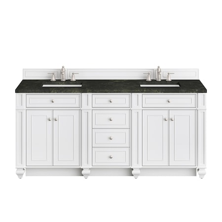 James Martin Vanities Bristol 72" Double Vanity, Bright White, w/ 3 CM Phantome Eclos Top 157-V72-BW-3PHT
