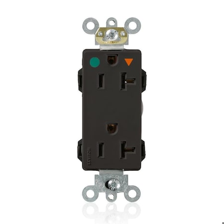 Leviton Straight Blade Receptacle, 5-20R, 20 A, 125V AC, Isolated Ground MD830-IGE