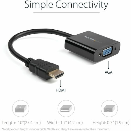 Startech.Com HDMI to VGA Adapter Converter for Desktop PC / Laptop / Ultrabook - 1920x1080 - HD2VGAE2