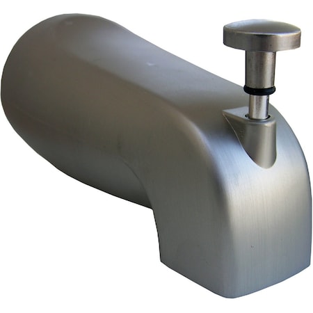 Westlake Pipe & Fittings 4-Way Satin Nickel Bathtub Spout with Diverter 08-1065