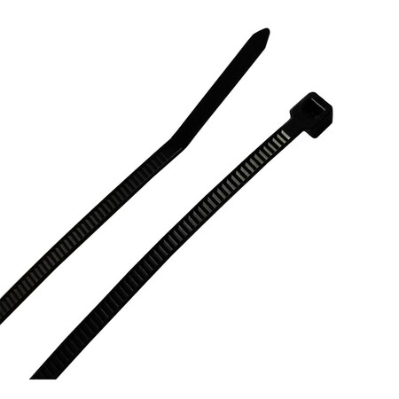 Acoustic Cable Tie, 4 in L, 13/16 in Max Bundle Dia., Black, Polypropylene, 18 lb Strength, 100 PK AC2742669