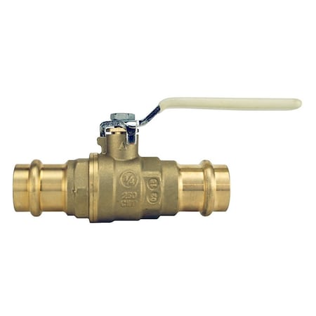 Apollo 94VLF Series Ball Valve, 3/4 in Connection, Press Fit, 250 psi Pressure, Brass Body 94VLF10401TMG