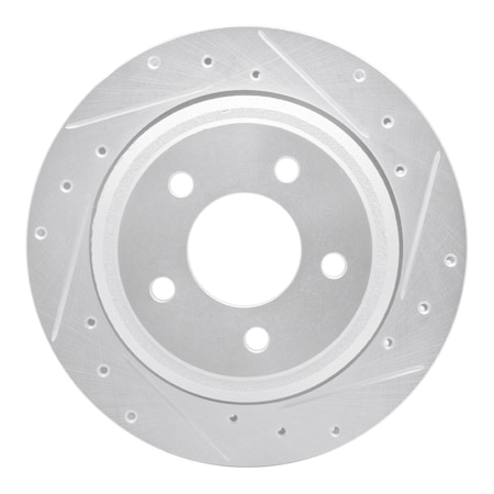 Dynamic Friction Co DFC Brake Rotor - Drilled and Slotted - Silver 631-54092R