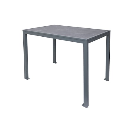 Bfm Seating Surf Inlay 4-Leg Bolt-Down Bar Ht. Table 32x48 - Pietro Top - Soft Gray Frame PH4L3248PRSGT