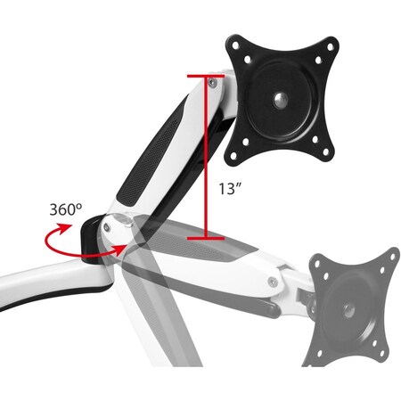 Siig GAS SPRING ASSISTED FULL-MOTION TILT, SWIVEL, ROTATE, AND HEIGHT ADJUSTMENT SI CE-MT1H12-S1