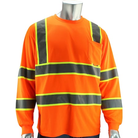 Pip ANSI Type R Class 3 Two-Tone Long Sleeve T-Shirt 313-1345-OR/5X