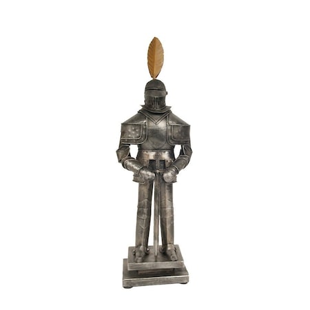 Homeroots 18" Gray Metal Hand Painted Figurine Tabletop Sculpture 401507