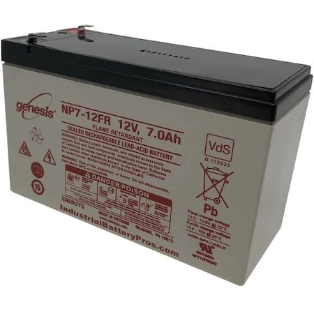 Enersys Genesis 12V 7Ah F1 Flame Retardant SLA Rechargeable Battery NP7-12FR