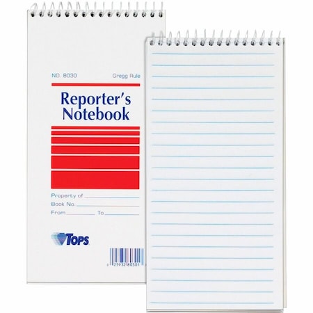 Tops Business Forms TOPS, REPORTER'S NOTEBOOK, WIDE/LEGAL RULE, WHITE COVER, 4 X 8, 12PK 8030