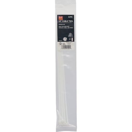Do It Best 14''x0.189'' Natural Color Molded Nylon Cable Tie, 8PK LH-S-360-14-8