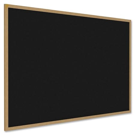 Ghent Recycled Bulletin Board, Oak Wood Frame, 4'H x 6'W, Black WTR46-BK