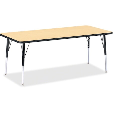 Jonti-Craft Berries Rectangle Activity Table, 30 in. x 72 in., E-height, Maple/Black/Black 6413JCE011