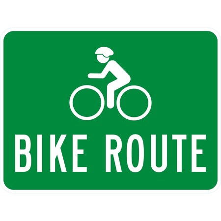 Lyle Bike Route (W/Graphic), 24x18, High Intensity Prismatic, Green G-12114-HI_24x18