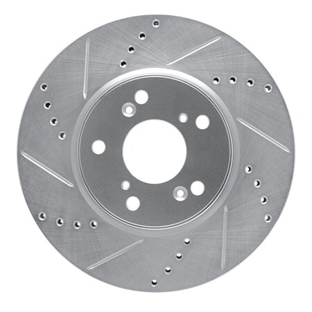 Dynamic Friction Co DFC Brake Rotor - Drilled and Slotted - Silver 631-59037L
