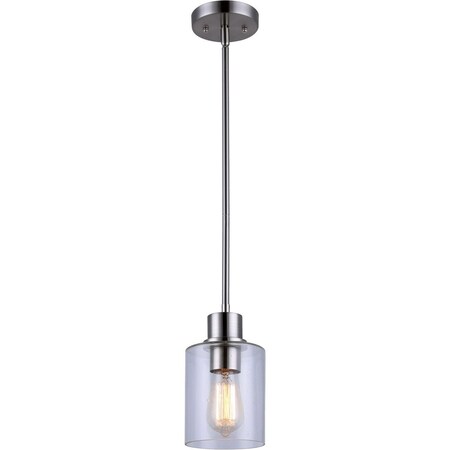 Home Impressions Portland 1-Bulb Brushed Nickel Incandescent Pendant Light Fixture IPL531A01BN-B