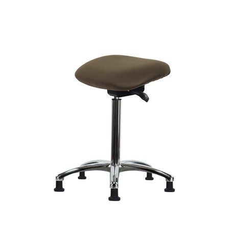 Blue Ridge Ergonomics Vinyl Sit-Stand Chrome - Standing Height with Stationary Glides in Taupe Supernova Vinyl VSTSS-CR-NF-RG-8809