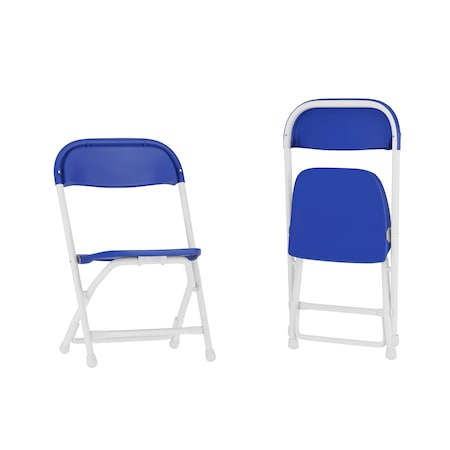 Flash Furniture Kids Blue Plastic Folding Chair, PK2 2-Y-KID-BL-GG
