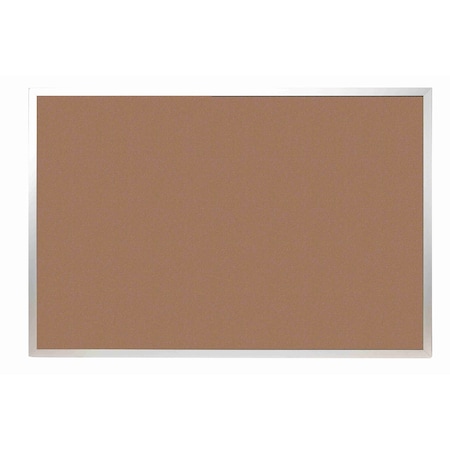 Aarco VIC Cork Bulletin Board w/ a Clear Satin Anodized Aluminum Frame, Nutmeg Spice 48''Hx96''W DW4896166