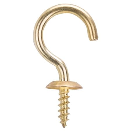 Prosource Cup Hook, 1/2 in Opening, 5 mm Thread, 1-1/4 in L, Brass, Brass LR394