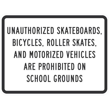 Lyle Unauthorized Skateboards, Bicycles, Roller Skates, And Motor, 24x18, Diamond Grade, White G-11809-DG_24x18