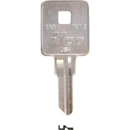 Kaba Ilco Trimark Nickel Plated Toolbox Key, TM17 / 1651, 10PK AL00000702