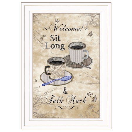 Homeroots Sit Long Talk Much White Framed Print Kitchen Wall Art 415996