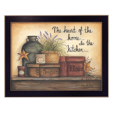 Homeroots Heart of the Home 4 Black Framed Print Kitchen Wall Art 405279