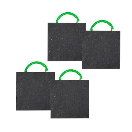 Mytee Products 12in x 12in x 1in High-Density Outrigger Pads - Black, 4PK ORP-121210x4